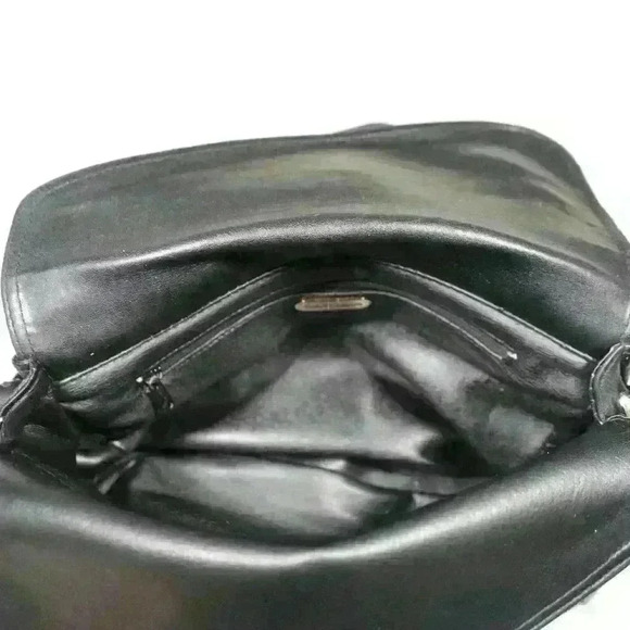 GIANI BERNINI Black Leather Crossbody Medium Purse Triple Compartment Envelope - Picture 14 of 14